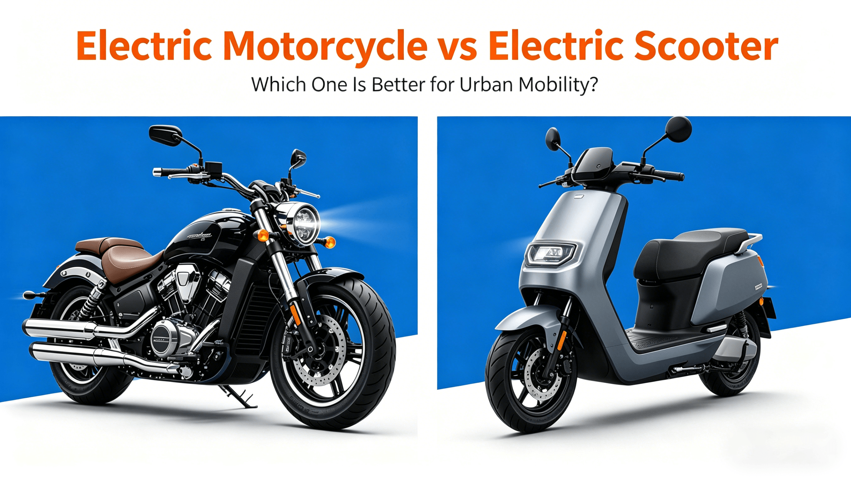 Elektrisches Motorrad vs. Elektroroller: Welches ist besser f&uuml;r die st&auml;dtische Mobilit&auml;t?