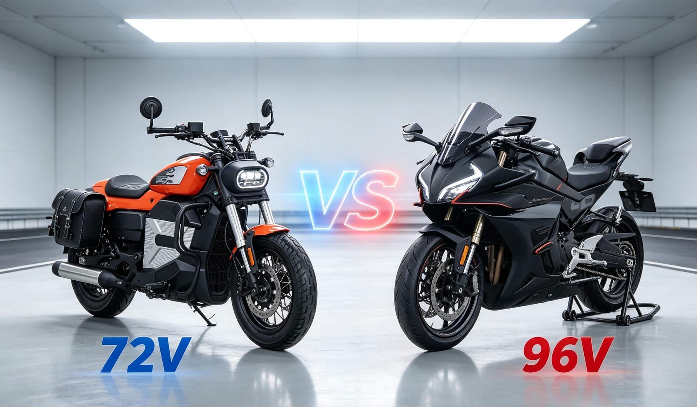 Elektrick&yacute; motocykl 72V vs 96V: Kter&yacute; bateriov&yacute; syst&eacute;m je lepš&iacute; pro komerčn&iacute; z&aacute;kazn&iacute;ky?